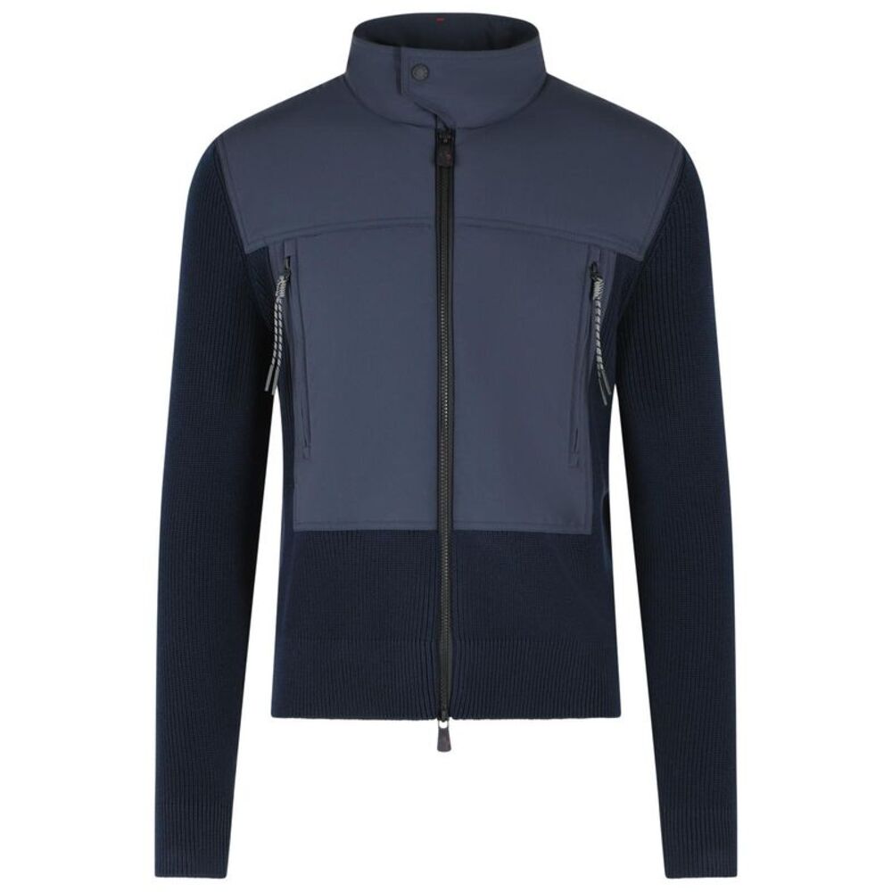 Moncler Grenoble Padded Cotton Cardigan With Zip Navy Blue Men